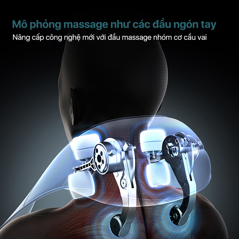 Máy Massage Cổ Vai Gáy, mô phỏng massage như các đầu ngón tay, 6 điểm tiếp xúc ôm sát vùng vai cổ