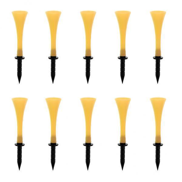 2-5pack 10 Pieces 83mm Height Rubber Golf Tees Golfer Training Yellow