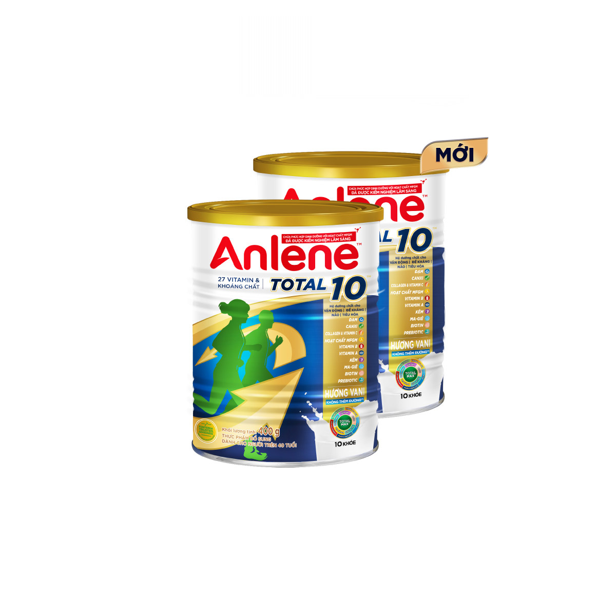 Combo 2 Sữa bột bổ sung dinh dưỡng Anlene Total 10 ( Hộp thiếc 400g) tặng nồi Inox
