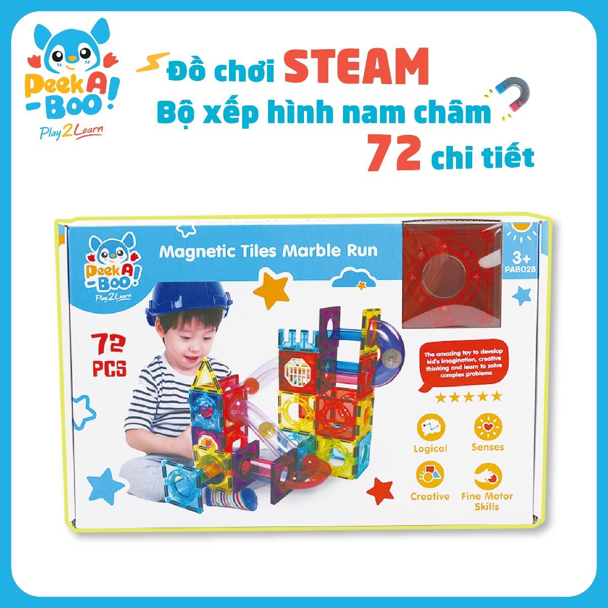 Đồ Chơi PEEK A BOO Bộ Steam-Xếp Hình Nam Châm 72 Chi Tiết PAB028