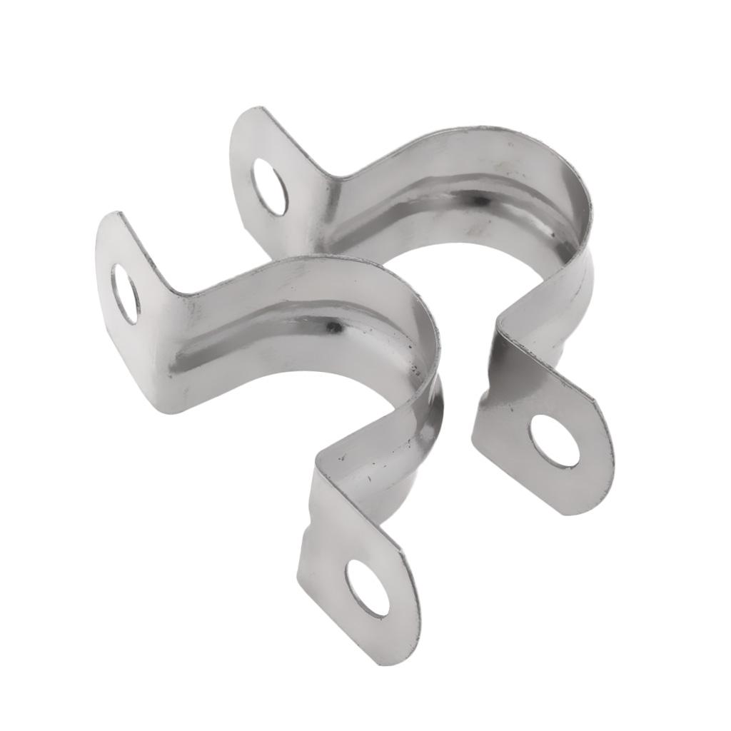 2 Pieces Pipe Tube Conduit Stainless Steel Hanger U Strap Clamps Clip