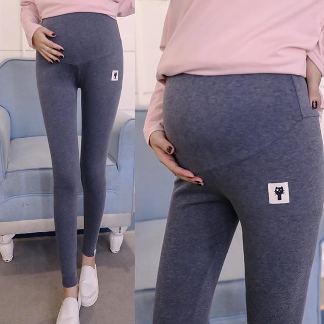 Quần legging bầu - mèo cotton len