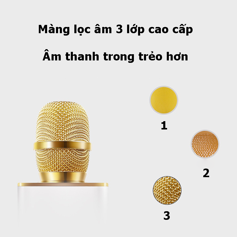 Micro karaoke Bluetooth kèm Loa Âm thanh cực đỉnh Hát Cực Hay nhập khẩu cao Cấp Cắm thẻ nhớ 3 trong 1 Hàng chính hãng