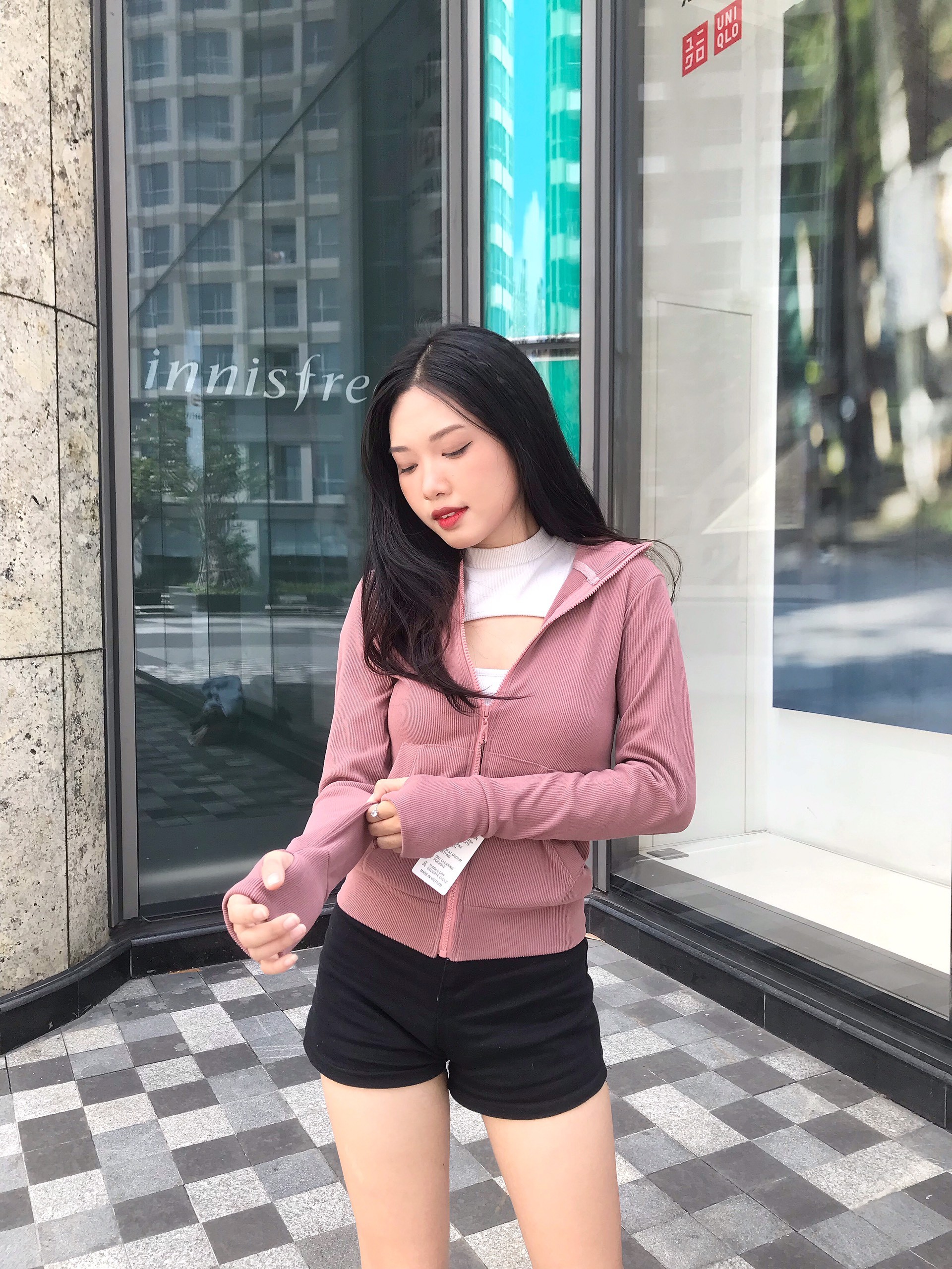 ÁO KHOÁC NHUNG GÂN TĂM CO GIÃN