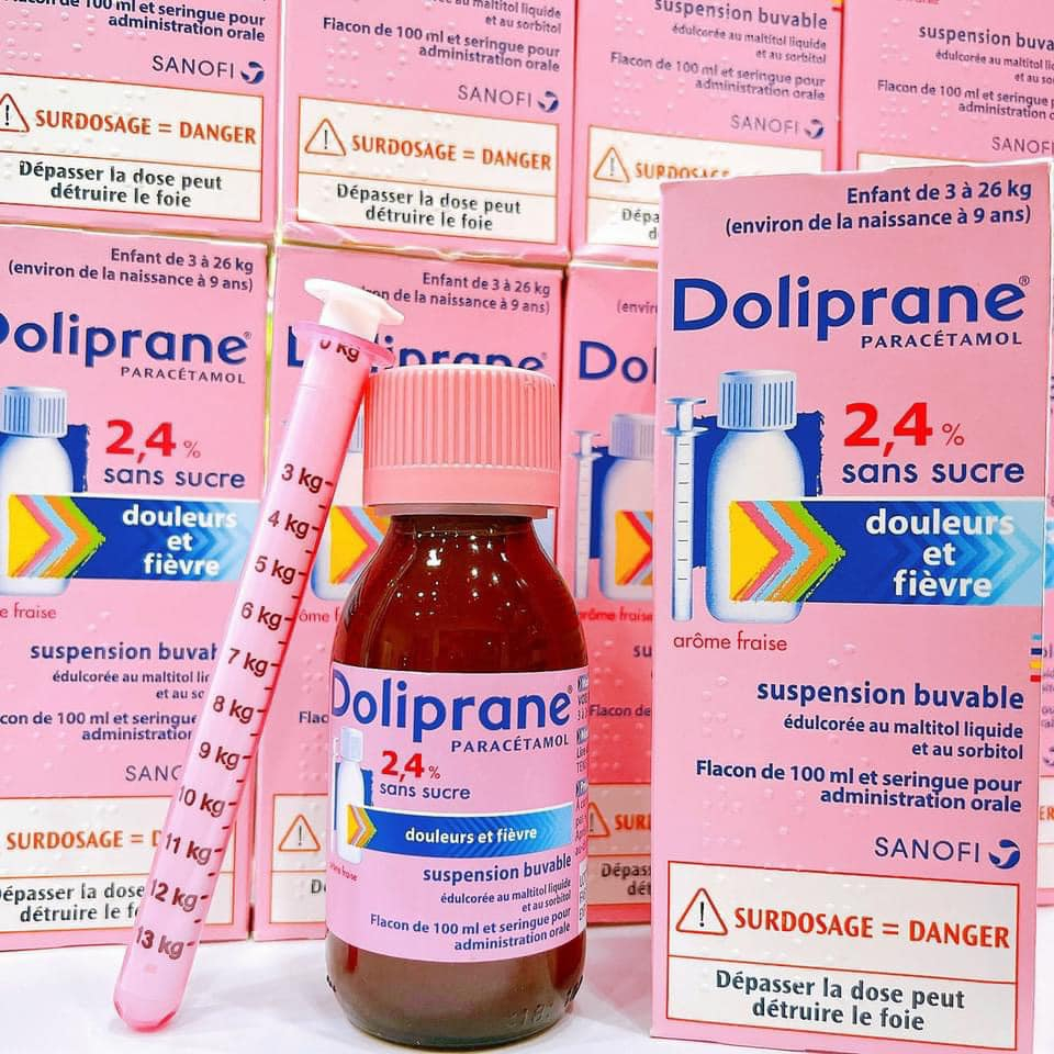 Siro Hạ Sốt Doliprane 100ml Cho Bé Từ Sơ Sinh Đến 9 Tuổi