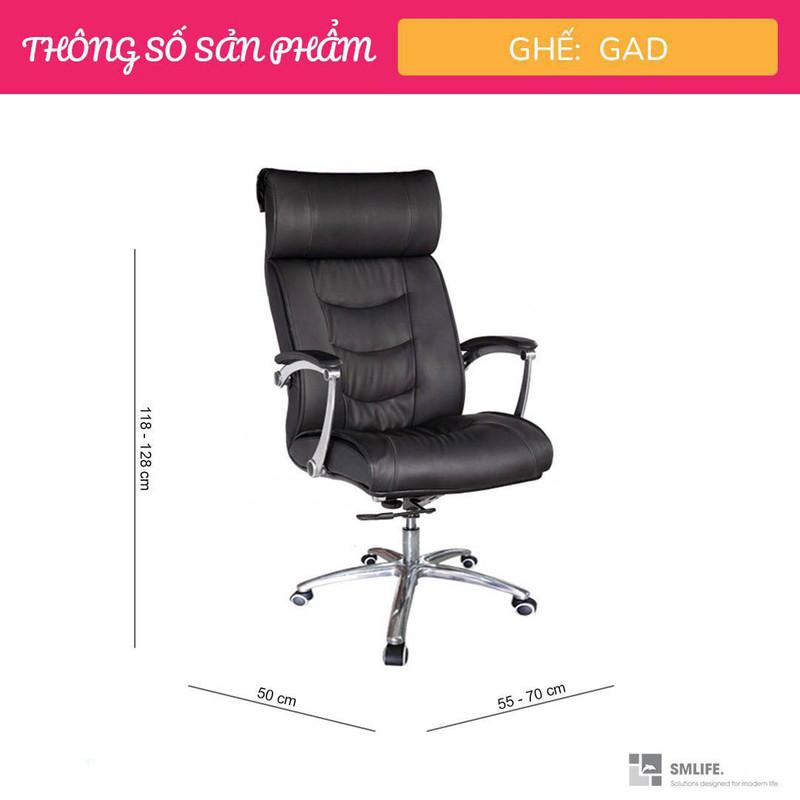 Ghế xoay văn phòng lưng cao bọc PU SMLIFE Gad