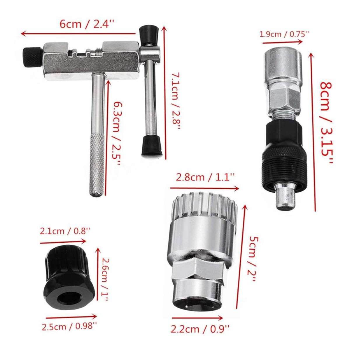 Bộ dụng cụ sửa chữa xe đạp - Dụng cụ tháo trục giữa, cắt sên, tháo líp xe đạp ( 4 chi tiết)