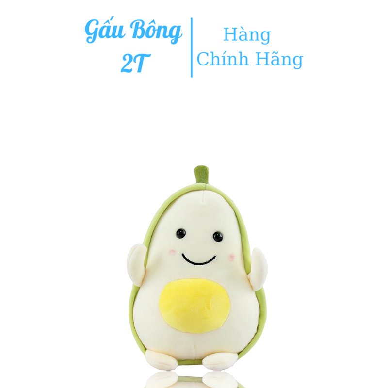 Gấu Bông Gối Ôm Bơ Trắng 2T Vải Nhung Co Giãn 20cm