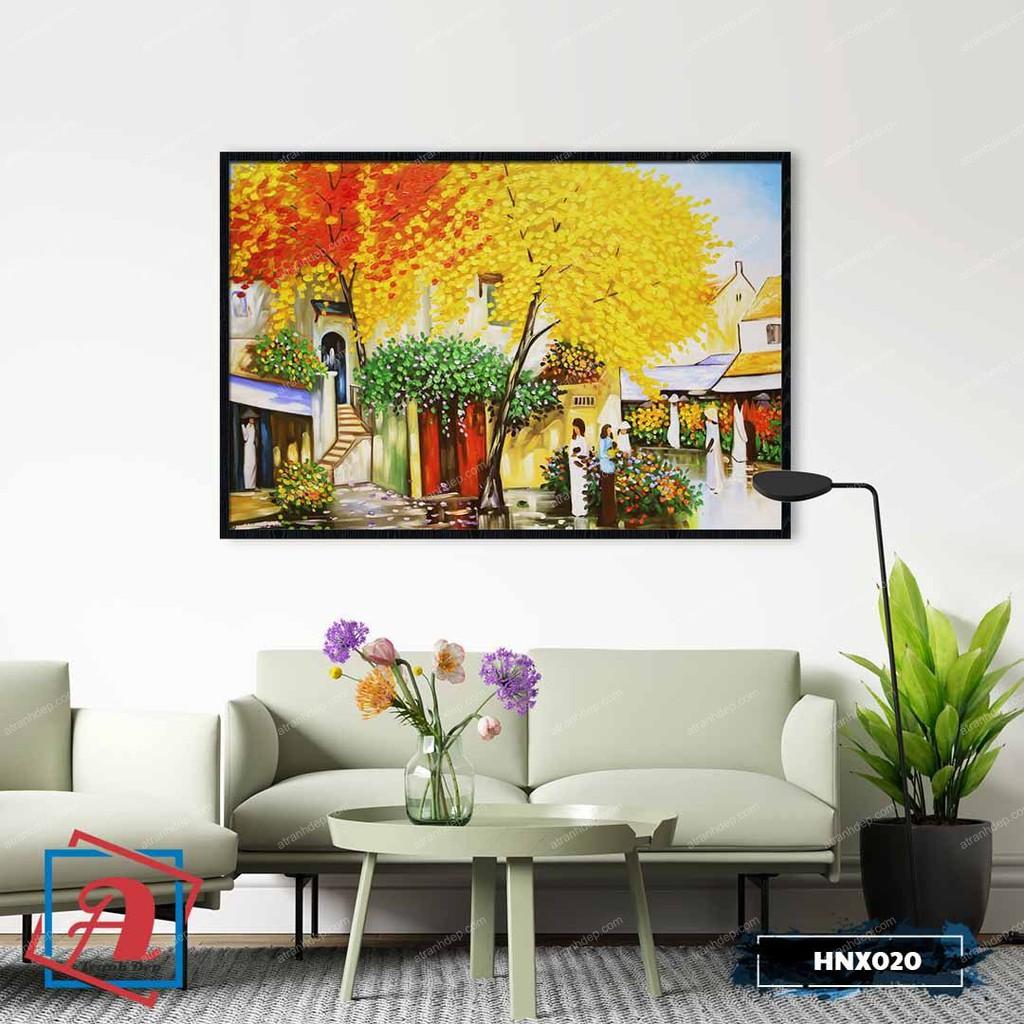 Tranh treo tường in lụa phong cảnh Hà Nội - HNX020