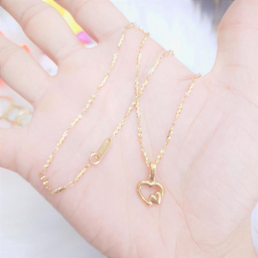 Dây Chuyền Trúc Trái Tim Nhỏ Titanium Cao Cấp-Dùng lâu dài tắm rửa thoải mái không đen
