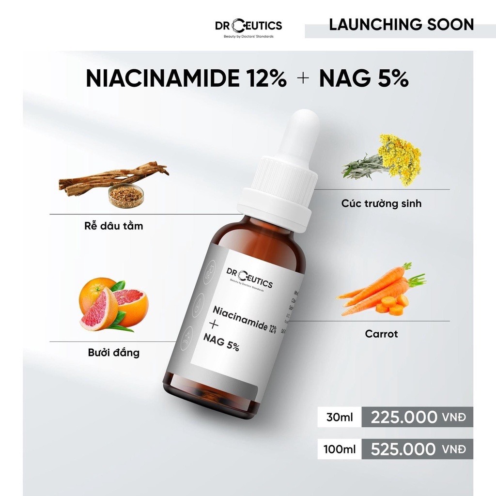 Serum Niacinamide 12% DrCeutics Giảm Thâm Sáng Da Kiềm Dầu