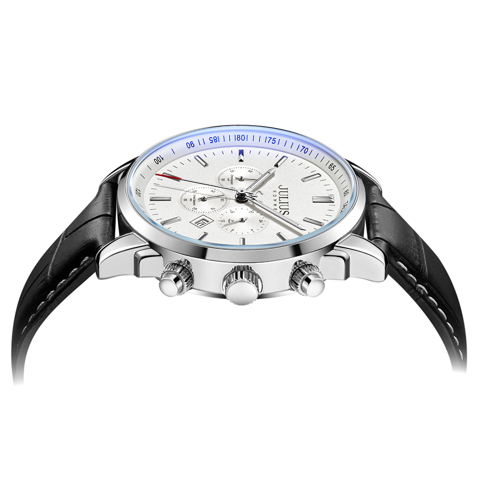 Đồng Hồ Nam JAH-133A chronograph Julius Hàn Quốc Dây Da