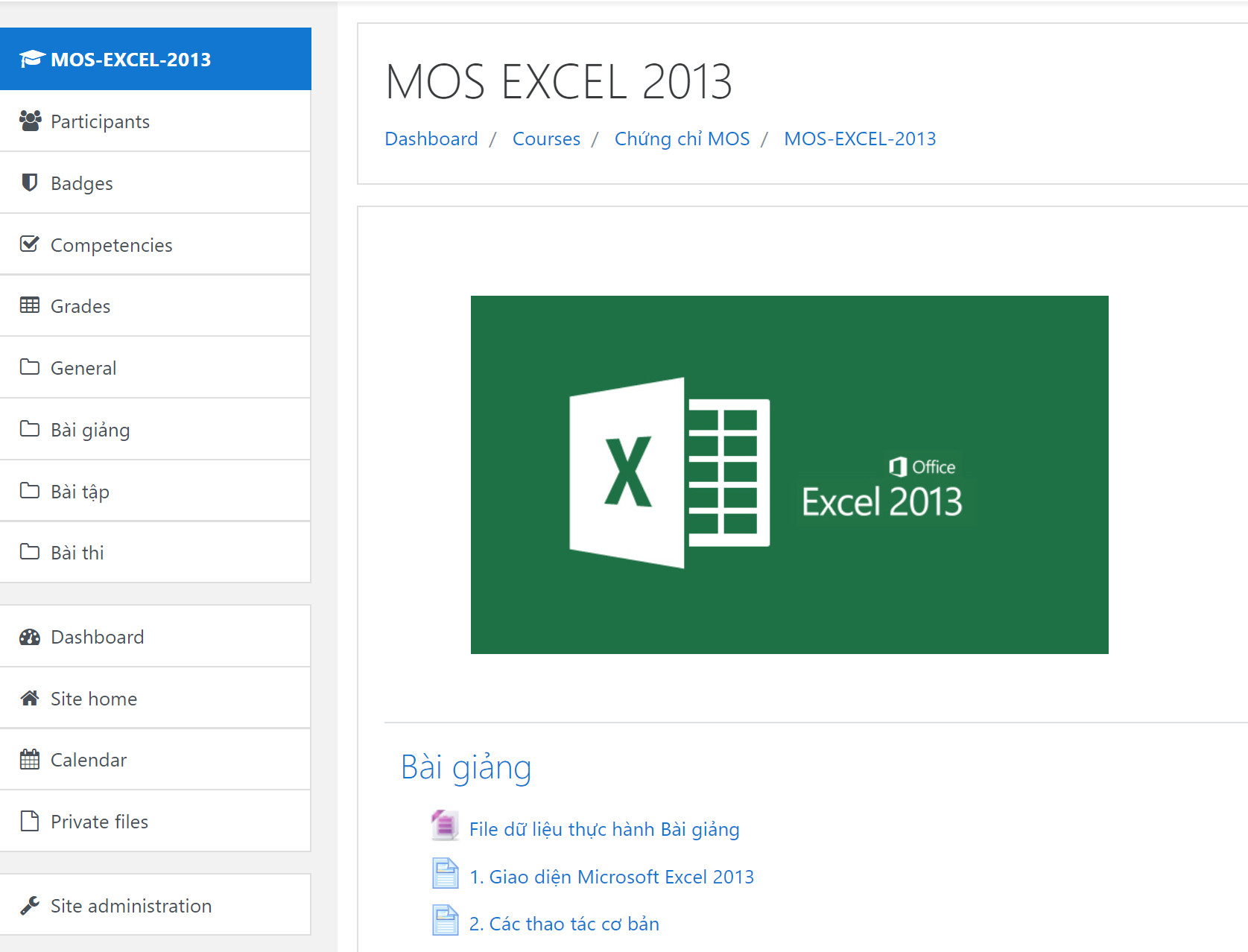 Khóa học Online Luyện thi chứng chỉ MOS Excel 2013