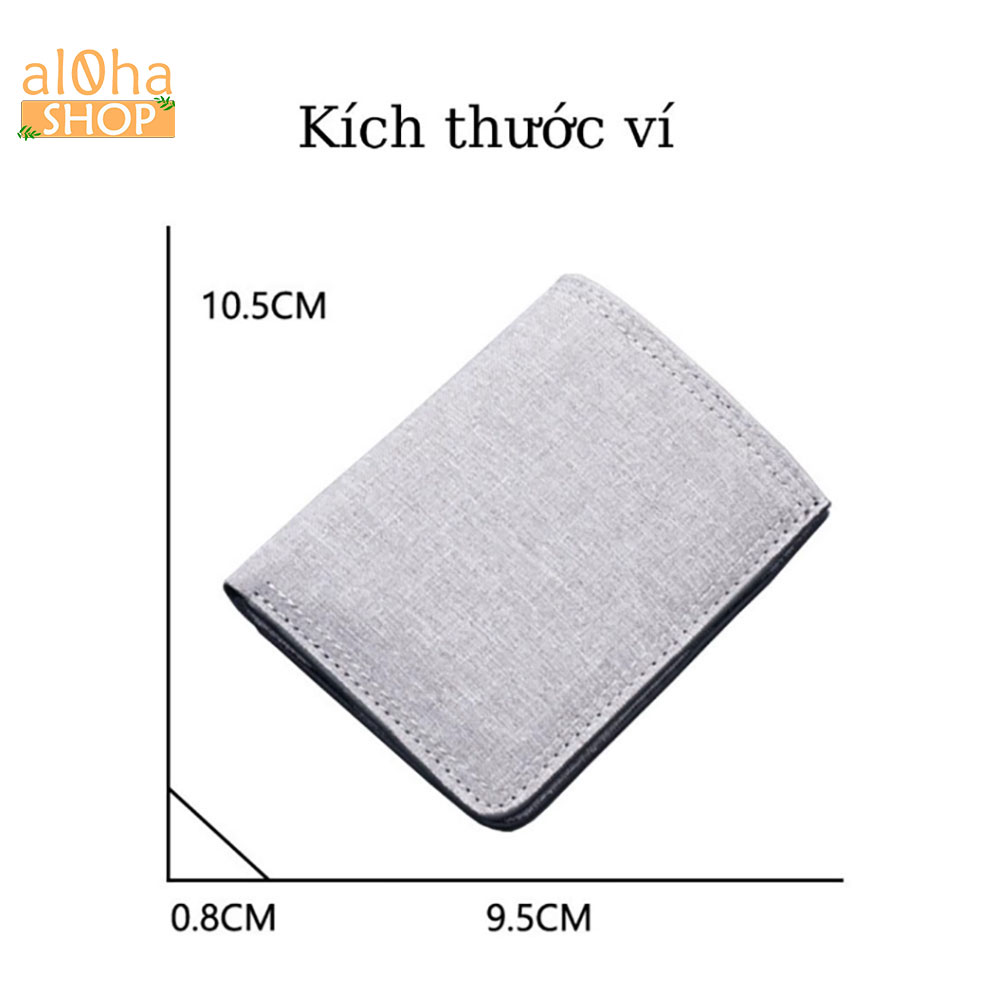 Bóp ví vải Canvas cầm tay Classic trơn đựng thẻ nhỏ gọn đơn giản, thời trang - al0ha Shop