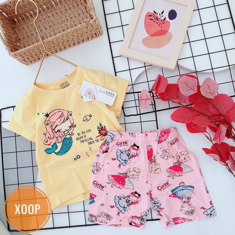 (Size Nhí 8-16kg) Bảng 3 bộ cộc tay cotton xuất hàn in hoạ tiết to cho bé (có chọn mẫu)