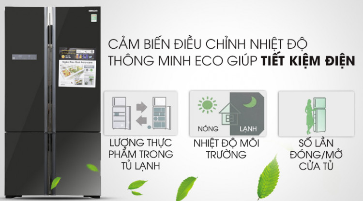 Cảm biến Eco thông minh - Tủ lạnh Hitachi Inverter 640 lít WB800PGV5 Cảm biến Eco thông minh - Tủ lạnh Hitachi Inverter 640 lít WB800PGV5