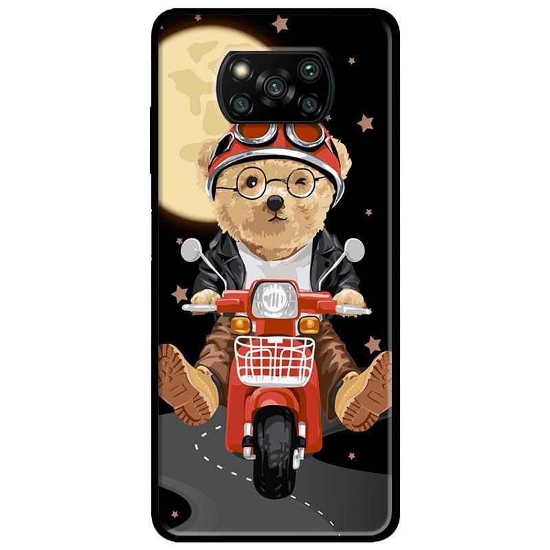 Ốp lưng dành cho Xiaomi Poco X3 mẫu Gấu Chạy Xe