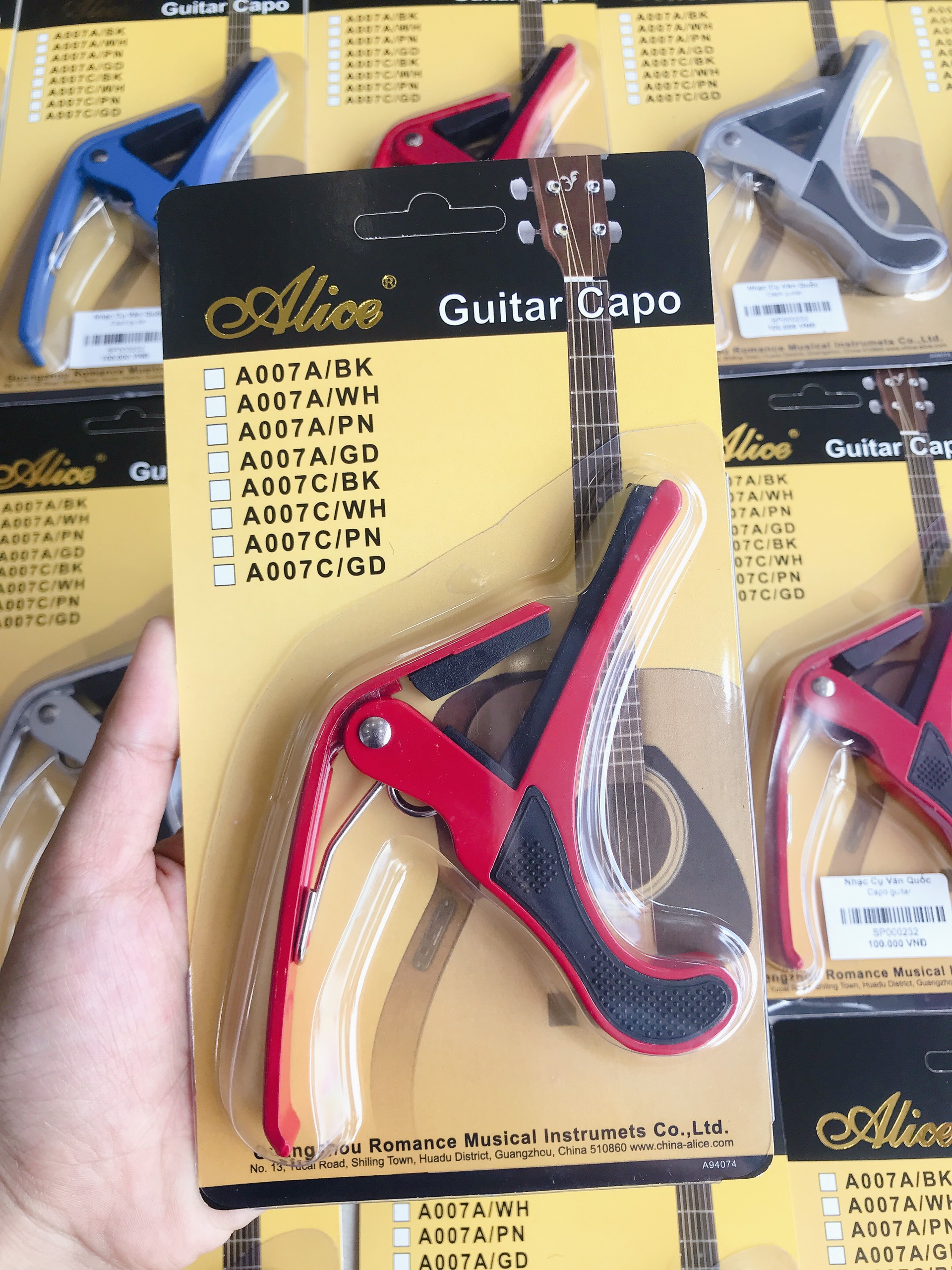 Capo Guitar Dùng Cho Đàn Classic Acoustic Capo Alice 007 Chất Liệu Kim Loại