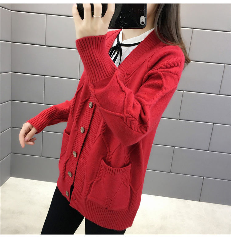 Áo khoác len nữ cardigan dáng nhỡ bigsize from rộng có túi Chất len dày dặn không xù lông