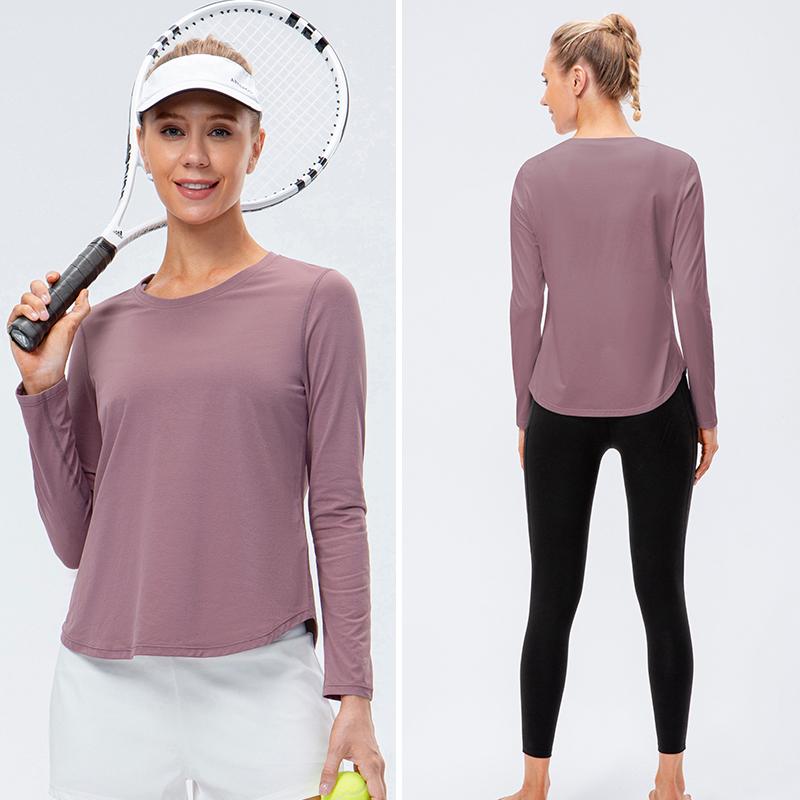 Thu Nhiệt Lót Nỉ Nữ Dáng Rộng Quần Áo Tập Yoga Cho Thể Dục Thể Thao Áo Sơ Mi Áo Ấm Tay Dài Nhiệt Quần Tây