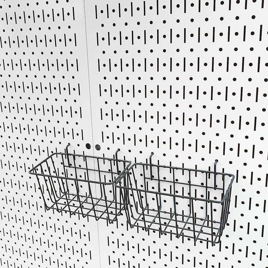 Bộ 2 Giỏ Đựng Dụng Cụ 10x20cm Pegboard - Giỏ Để Đồ Nghề Sử Dụng Với Bảng Treo Dụng Cụ Sửa Chữa Pegboard Cơ Khí SMLIFE