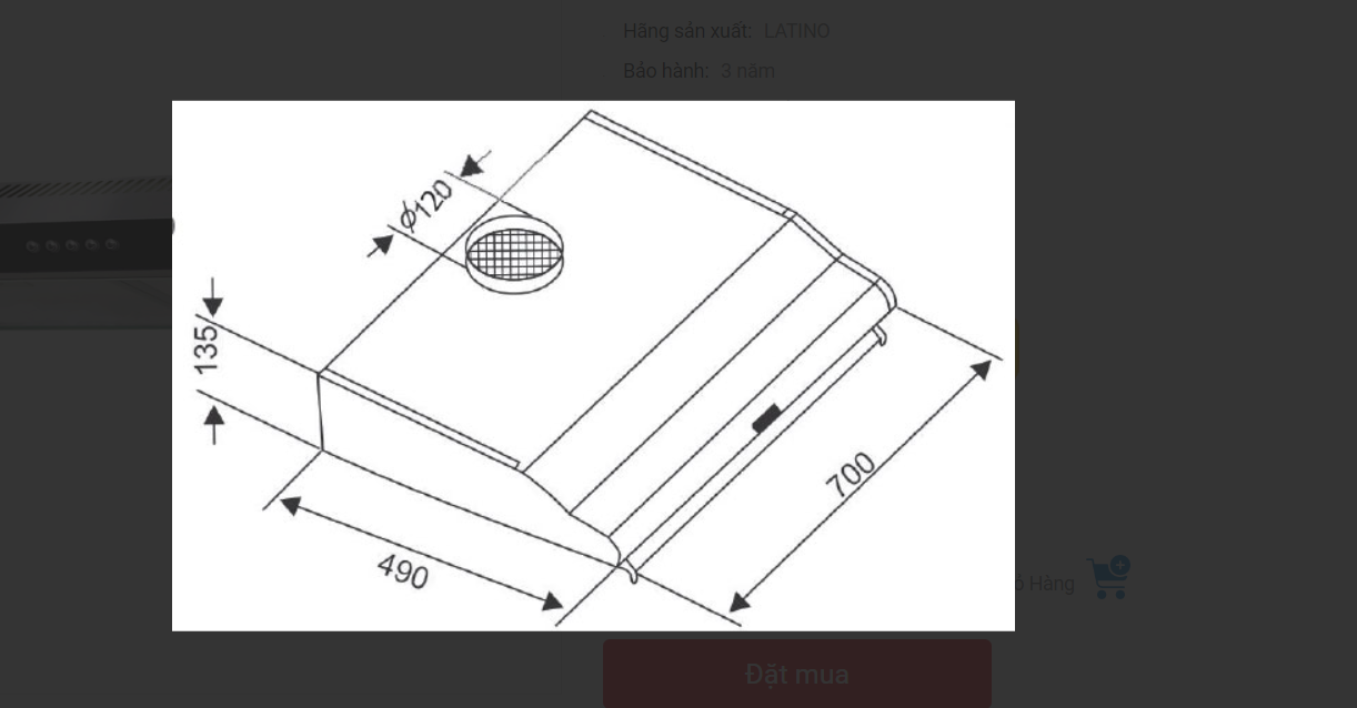 Máy hút mùi âm tủ Juno sofa Lantino LT 270IB 700 mm 