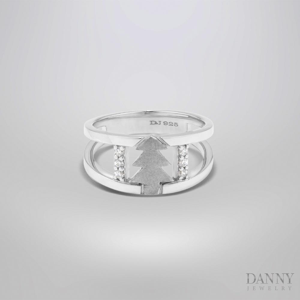 Nhẫn Nữ Danny Jewelry Bạc 925 Cây Thông Xi Rhodium N0038