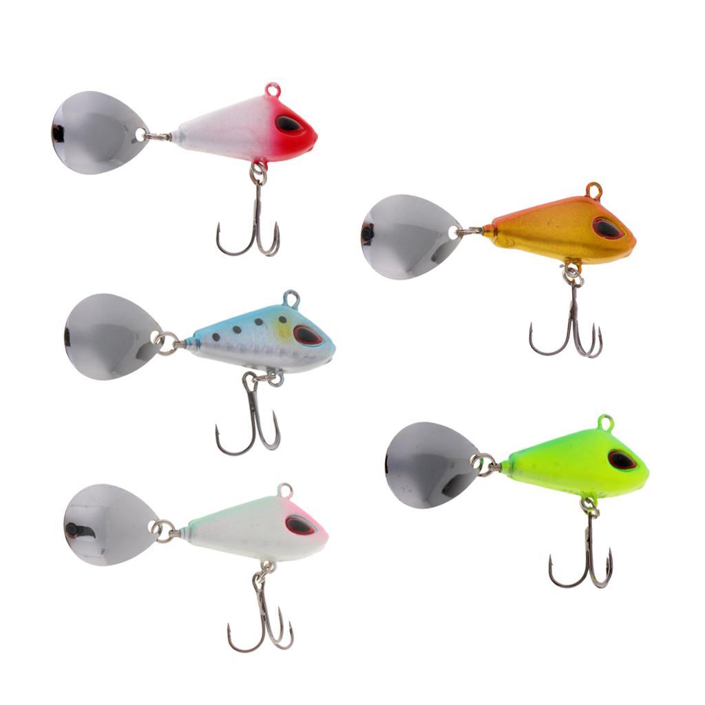 Metal Hard Sequins VIB Artificial Fishing Spoon Lure Life-like 3D Eyes Bait