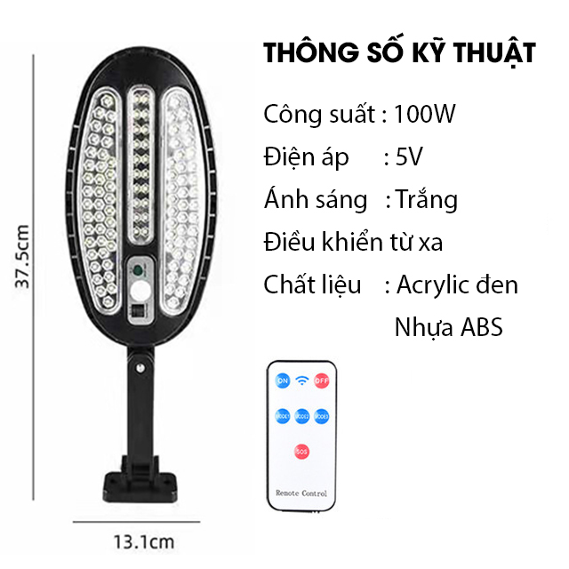 Đèn năng lượng mặt trời, đèn cảm biến bóng to LED COB, hạt đèn chất lượng cao- K1387