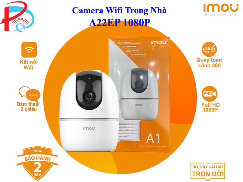 CAMERA WIFI IMOU A22EP 1080P XOAY 360 ĐỘ - ĐÀM THOẠI 2 CHIỀU - HÀNG CHÍNH HÃNG