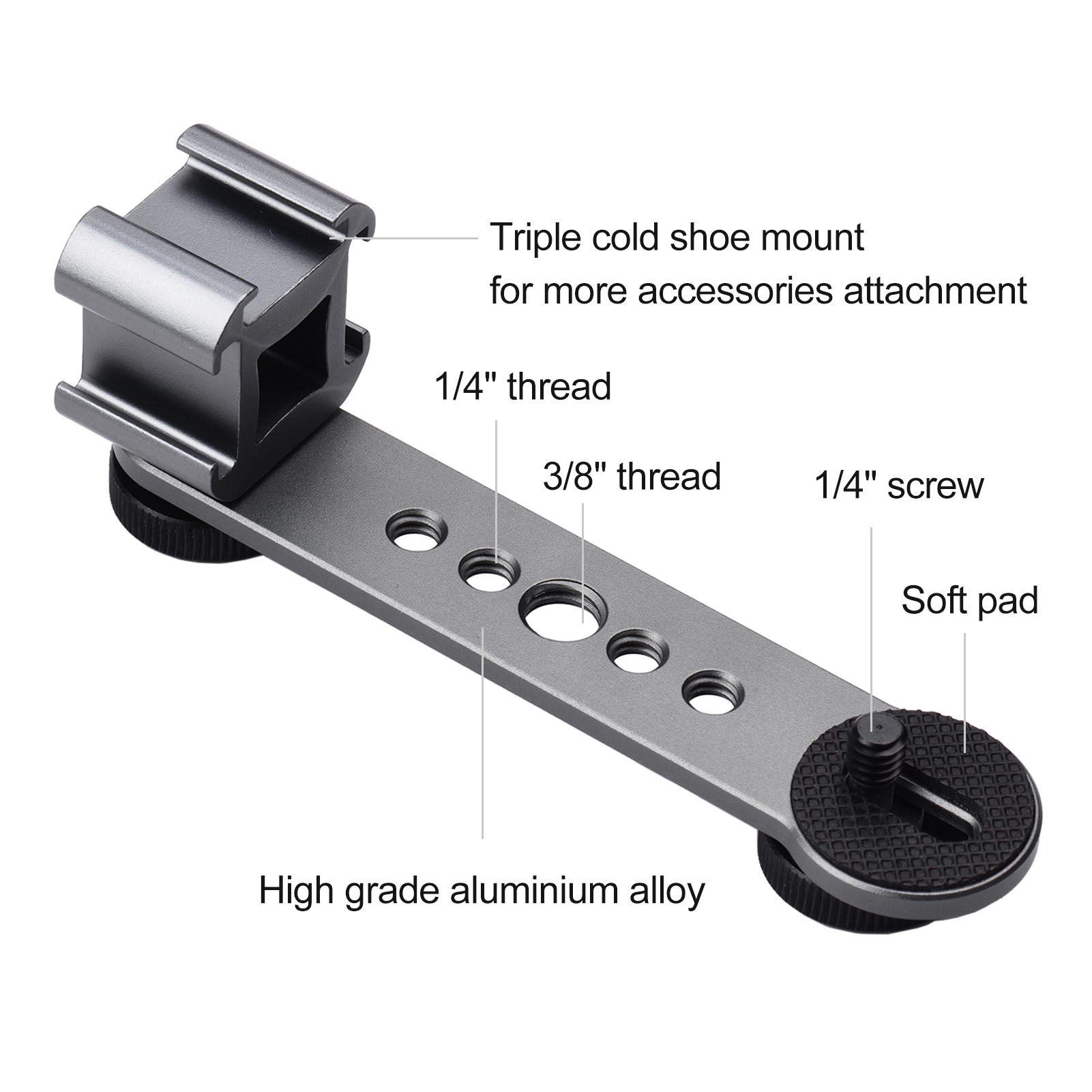 Thanh mở rộng giá đỡ ba chiều với ren 1/4 inch & 3/8 inch cho đèn flash, chân máy, Gimbal