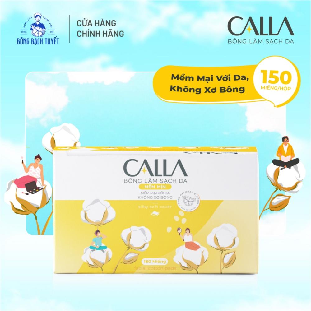 Combo Bông tẩy trang Bông Bạch Tuyết Calla 01 sạch sâu 150 miếng & 01 mềm mịn 180 miếng