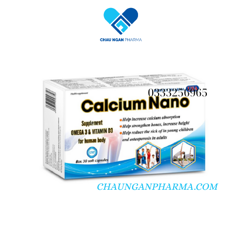 Viên Calcium Nano Hộp 30 viên - Bổ sung canxi giúp tăng chiều cao - ngừa loãng xương