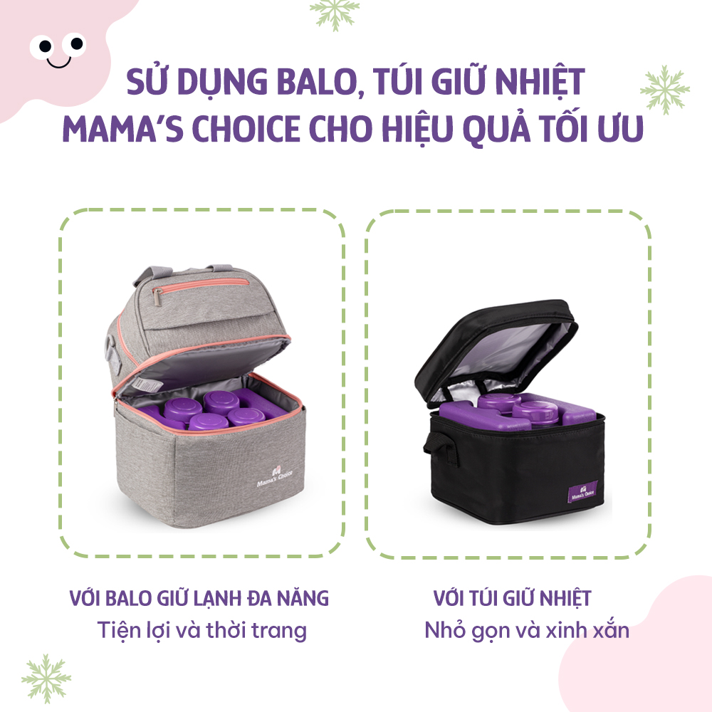 Đá Khô Bảo Quản Sữa Mama’s Choice, Giữ Lạnh Sữa Mẹ Lên Đến 14 Tiếng, Chất Liệu Gel Y Tế Cao Cấp, Độ Bền Cao Từ 4-5 Năm