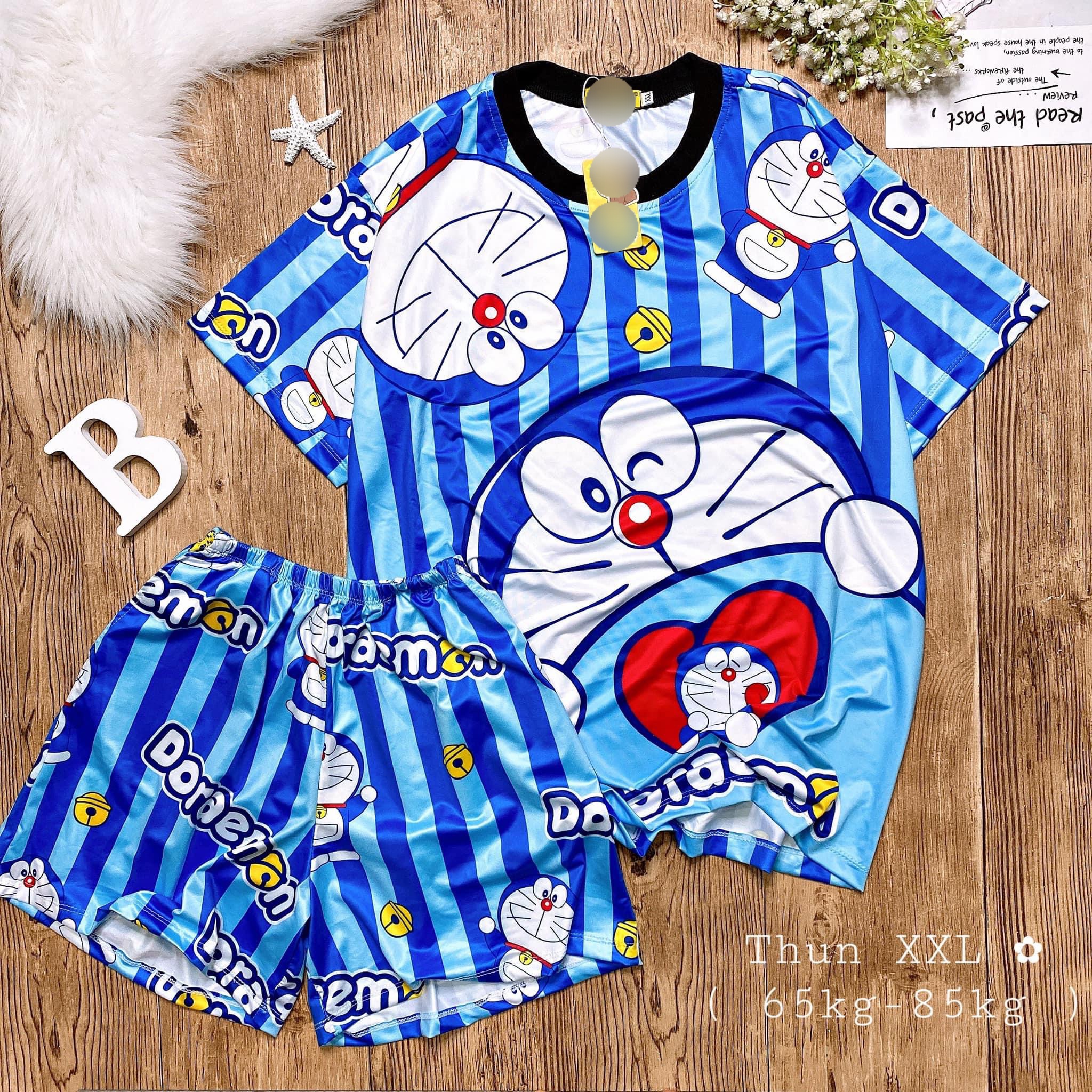 Đồ bộ bigsize đùi thun lạnh in 3D hoạt hình. Đồ bộ đùi bigsize. Đồ bộ thun lạnh bigsize. Đồ bộ bigsize thun lạnh. Mèo máy Doraemon - Gấu Lotso - Gấu Pooh - Vịt Sally - khủng long - khác. bobigsizeduithunlanh.