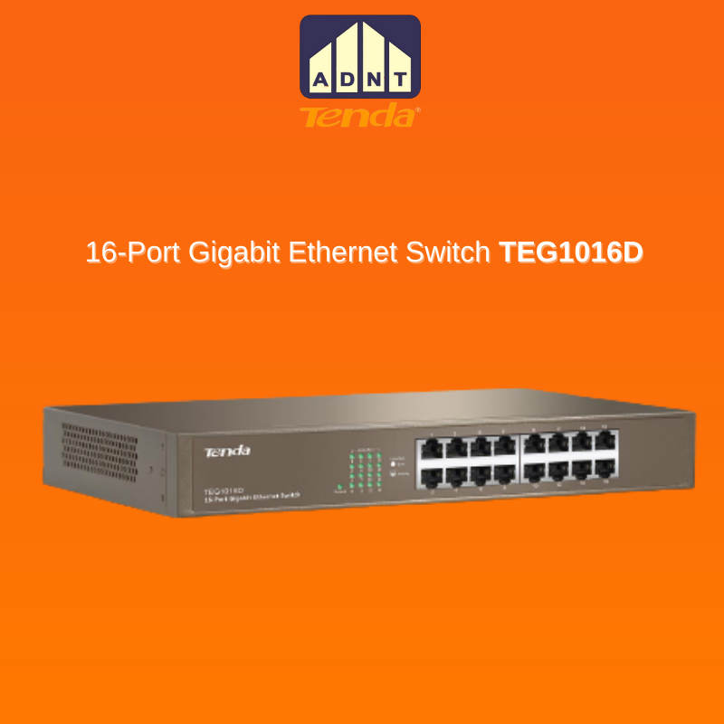 Bộ chia mạng 16 cổng tốc độ 1000Mbps Switch TEG1016D Tenda hàng chính hãng