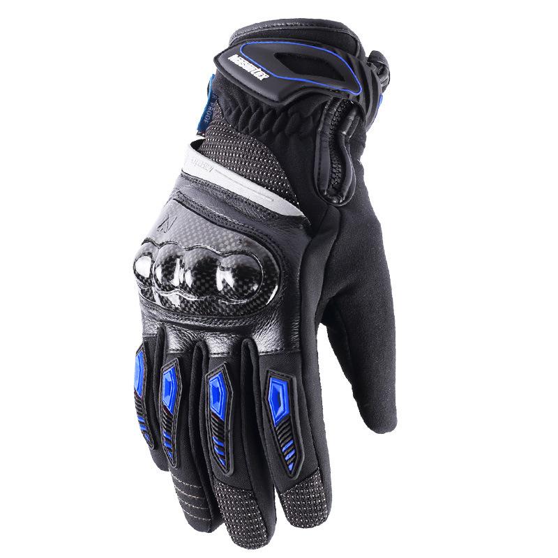 Đảm bảo chất lượng Masontex mùa thu và mùa đông găng tay xe máy chống thấm nước ấm full ngón đua vỏ cứng màn hình cảm ứng ngoài trời đi găng tay