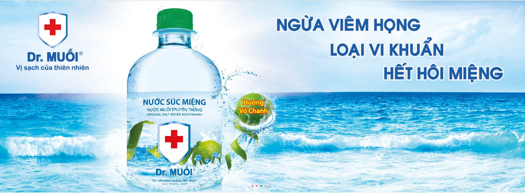 Thùng Nước Súc Miệng Dr. Muối Vị Chanh được làm từ 100% muối biển tự nhiên ( 12 Chai 500mml/ Thùng)