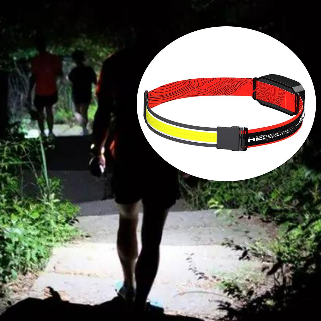 LED Head Torch with 3 Lighting Modes, USB Rechargeable/Battery Headlamp, Lightweight COB Headlight, Waterproof Flashlight for Camping Fishing Running