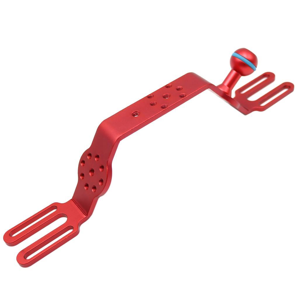 Aluminum Alloy CNC DSLR Camera Handle Grip Stabilizer Hand Grip Mount with Ball Head - Red
