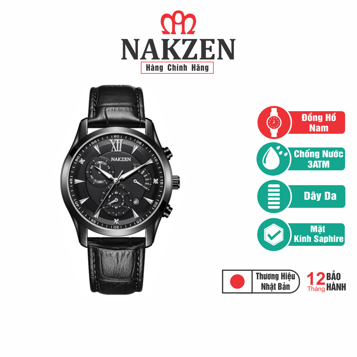 Đồng hồ đeo tay Nakzen - SL5057GBKBK-1