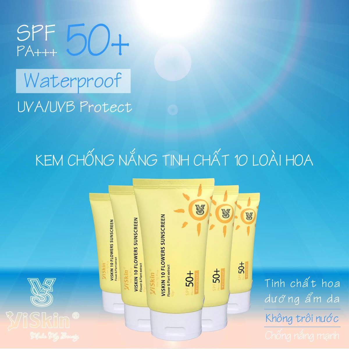 VISKIN 10 FLOWERS SUNCREEN - KEM CHỐNG NẮNG 10 LOÀI HOA VISKIN SPF50+/PA+++