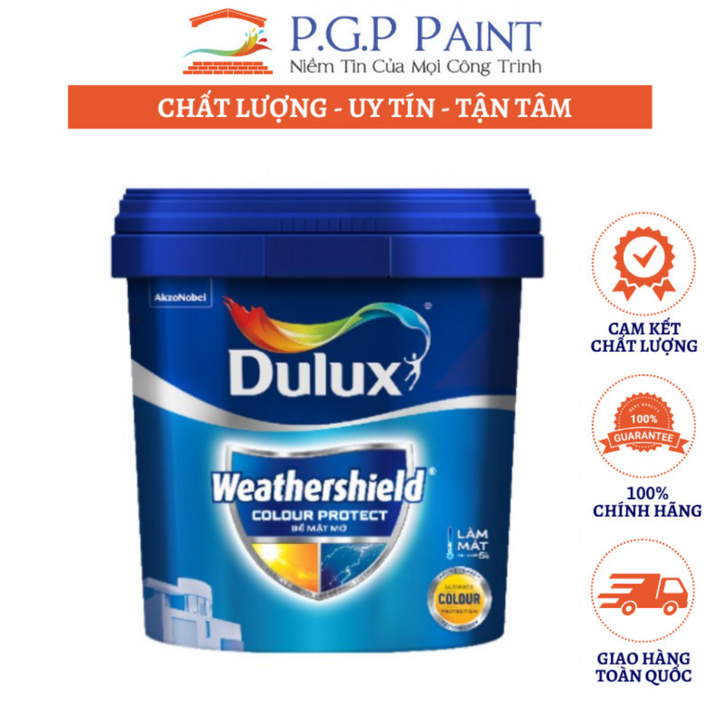 Sơn Màu Ngoại Thất Sơn Nước Cao Cấp Dulux Weathershield Color Protect Bề Mặt Bóng E023