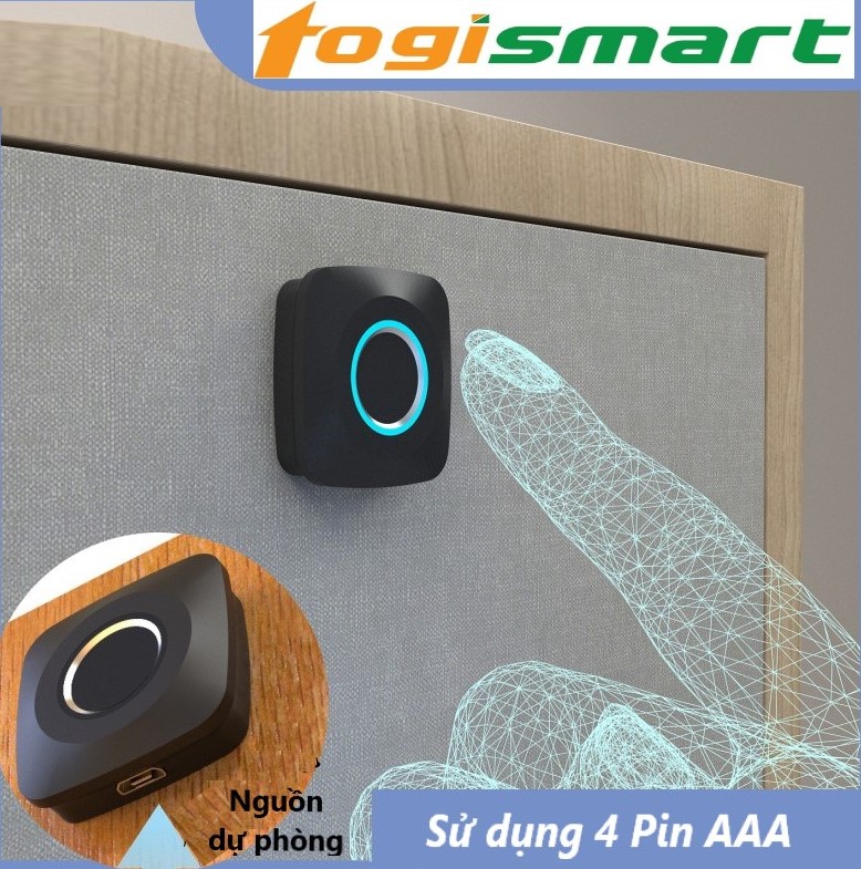 Khóa tủ vân tay/thẻ từ/mật khẩu (không cần khoan lỗ) 4 Pin AAA sử dụng đến 1 năm - TOGISMART