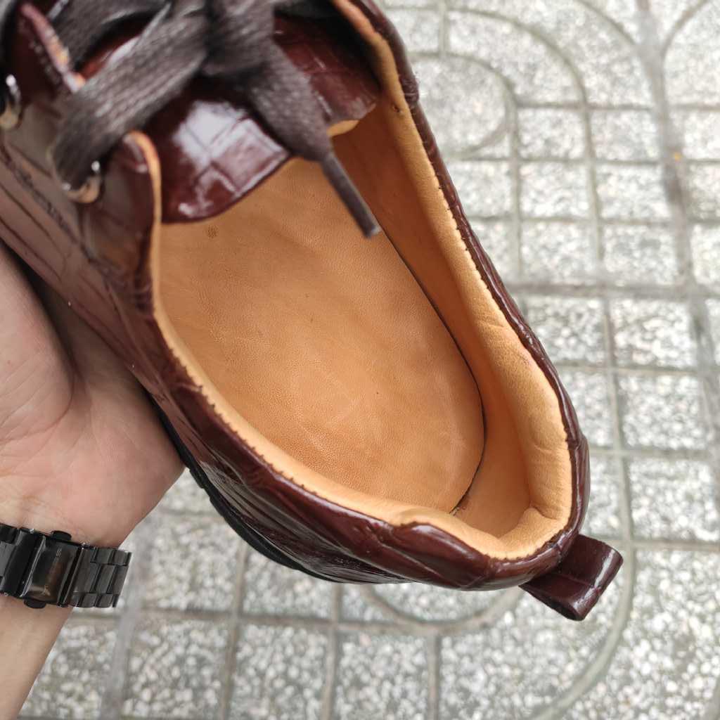 Giày Thời trang da cá sấu có buộc dây rất đẹp!