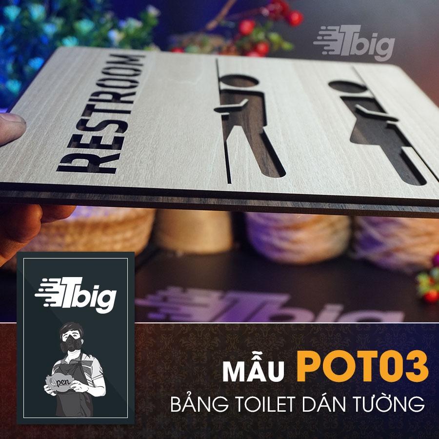 Biển toilet gỗ dán cửa nhà vệ sinh - mẫu thiết kế đẹp, sang trọng