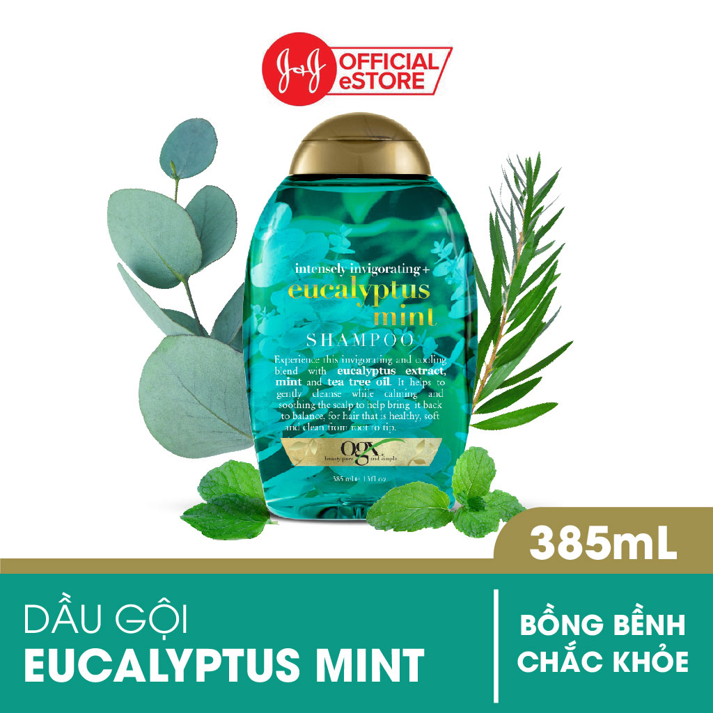 Combo 2 Chai Dầu Gội Và Xả OGX Chiết Xuất Hoa Anh Đào/ Bạch Đàn Bạc Hà - Dung tích 385ml/chai - Eucalyptus Mint