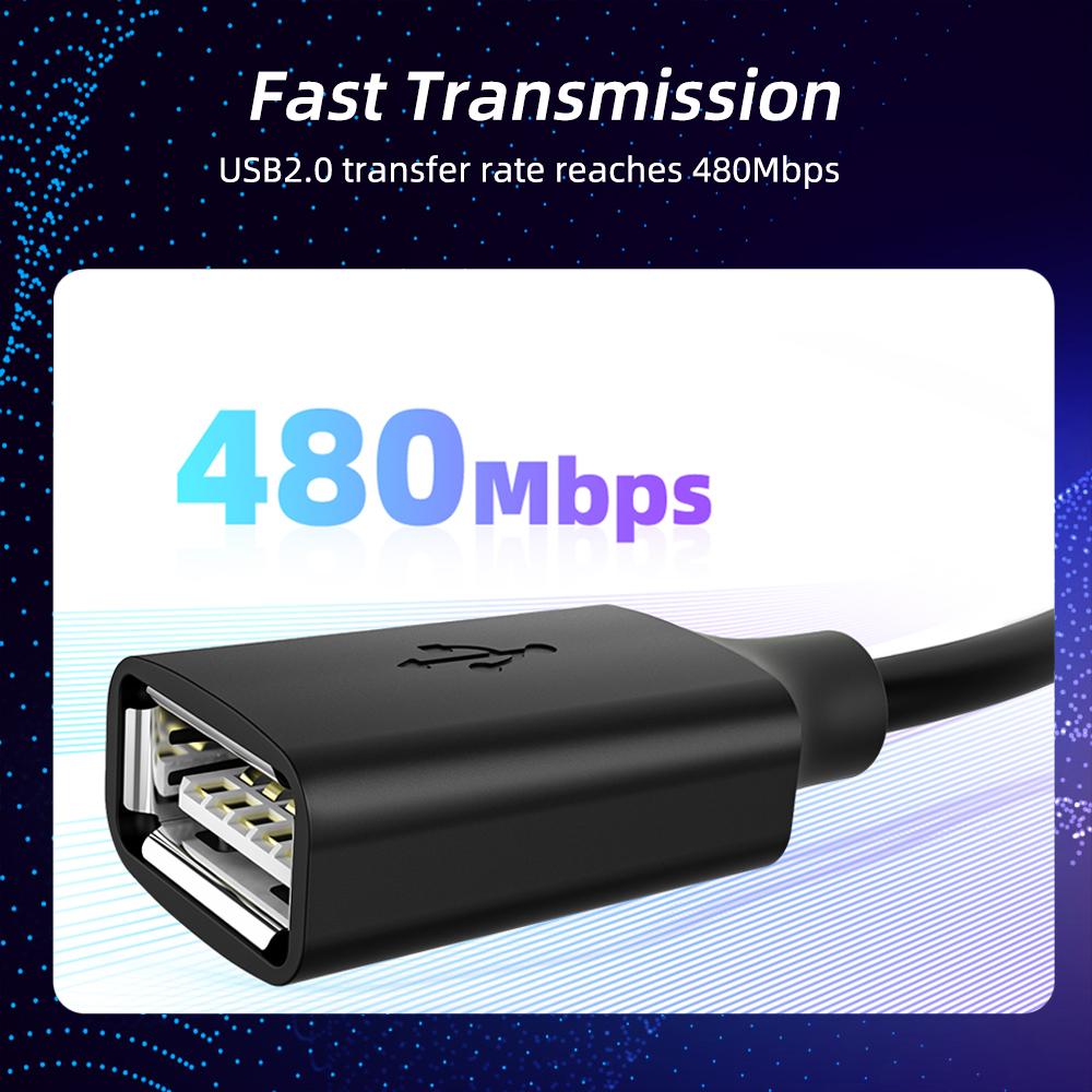 Cáp nối dài USB2.0 Dây nối dài USB 2.0 từ đầu đực sang đầu cái Dây đồng bộ hóa dữ liệu Cáp đầu nối mở rộng cho máy tính xách tay PC Chuột game thủ 3m Màu sắc: Đen