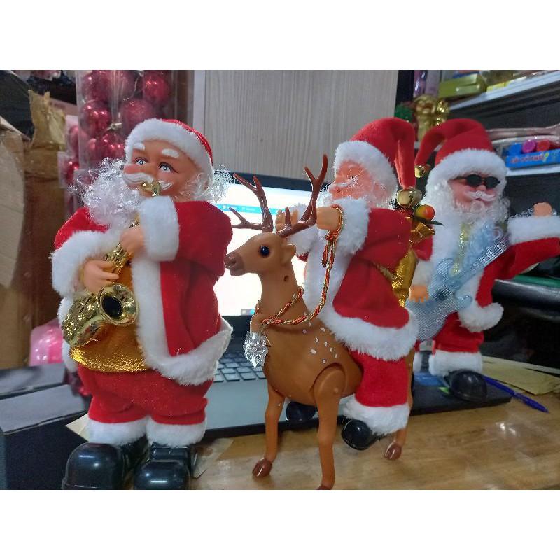 ÔNG GIÀ NOEL SIZE ĐẠI 30CM bin nhạc đèn