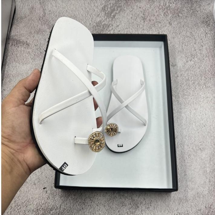 Dép xỏ ngón xoàn nữ đế trắng-sandal đồng nai